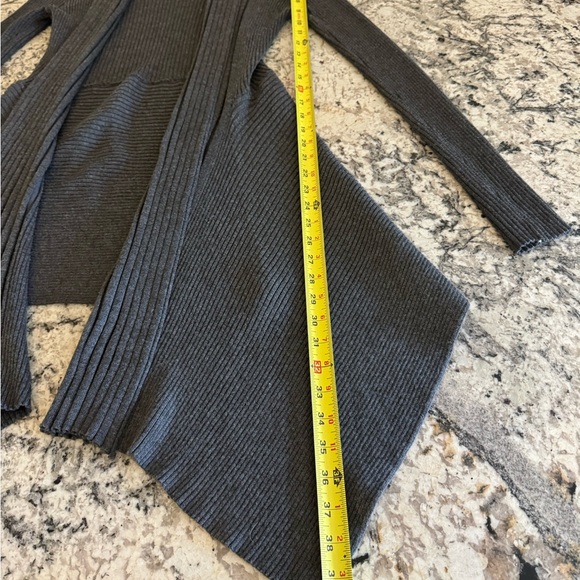 Women’s Dark Gray Open Front Cardigan Duster Sweater Open Front Size XL - Picture 6 of 12